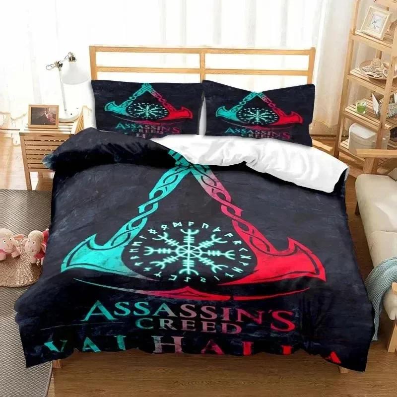 

Одностороннее одеяло Игра A-Assassin Creed Комплект постельного белья Печатный комплект для кровати с наволочкой Кровать Односпальная Двуспальная Queen Super King Размеры EU Single(135*200cm)3pcs