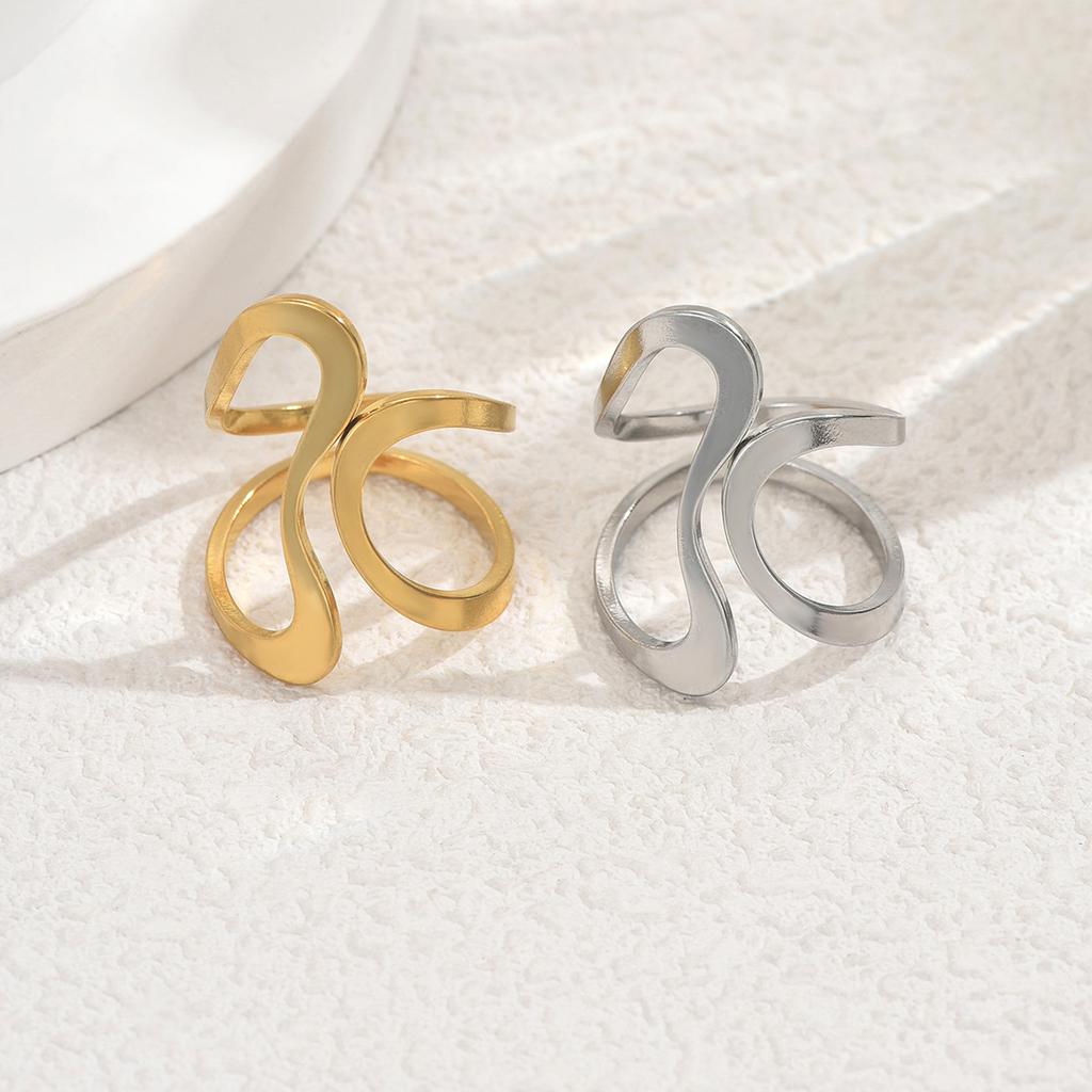 Popular style ladies ring, geometric fold opening irregular design ring Internet celebrity jewelry