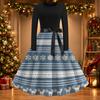 Women's Vintage Christmas Print Round Neck Casual Dress