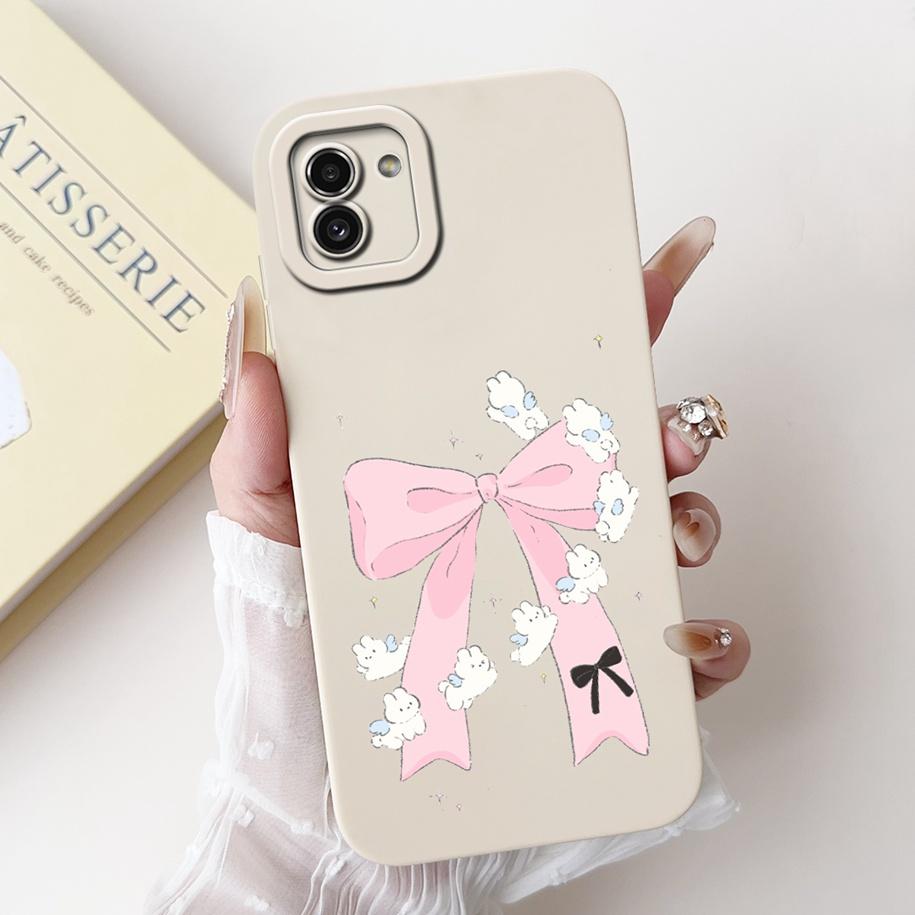 For Samsung Galaxy A03 Case SM-A035F Silicone Cover Popular Flower Lens Protective Bumper For Samsung A03 4G A 03 GalaxyA03 Capa