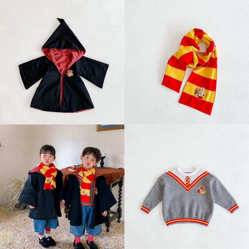 Harry-Potter-inspiriertes Herbst-Winter-Cosplay-Kostüm für Kinder: Niedlicher und stilvoller britischer Weihnachtsumhang