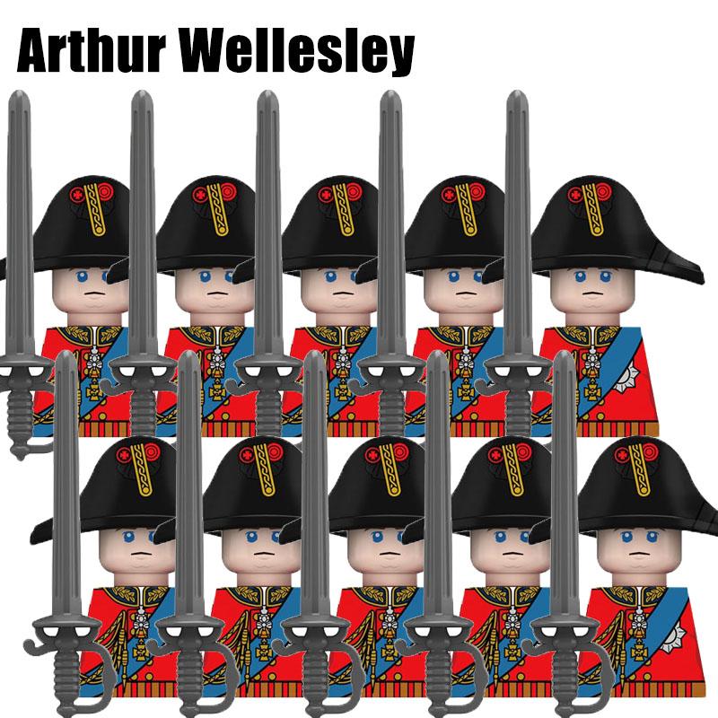 Kids Toys Napoleonic Wars Building Blocks 10pcs/lot Fusilier Lancer Soldiers Mini Action Figures Toys For Kids Christmas Gifts