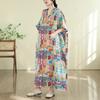 DIMANAF New 2026 Women Plus Size Summer Casual Maxi Long Dress Cotton Loose Oversize Floral Print Beach Sundress