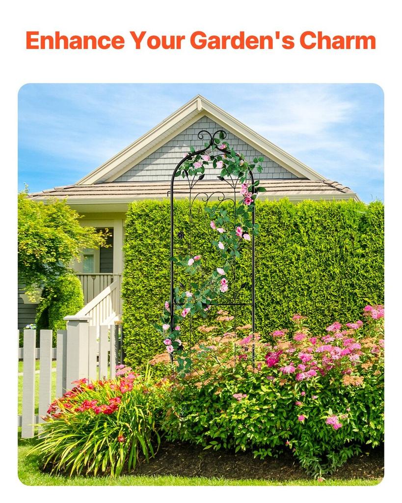 Metal Garden Trellis for Climbing Plant Support 60 X 15 In Rustproof