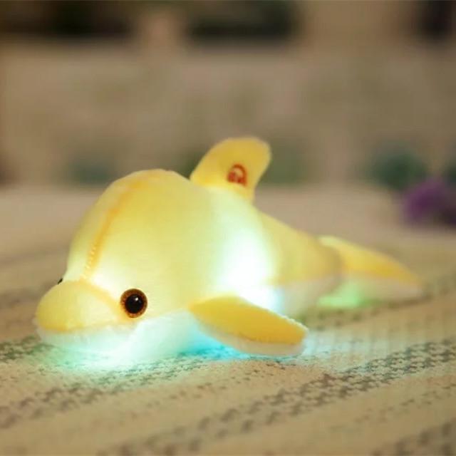 32Cm Colorful Glowing Dolphin Plush Toy Kawaii Luminous Plush Dolls Stuffed Doll With Led Light Cute Gift For Kids Girls