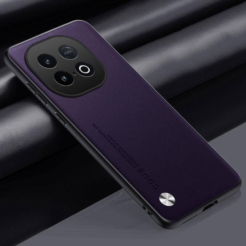 Luxuriöse PU-Lederhülle für Vivo iQOO Z10 Turbo Pro Rückseite Silikon Vollschutz Handyhülle für iQOO Z10 Turbo 5G Coque