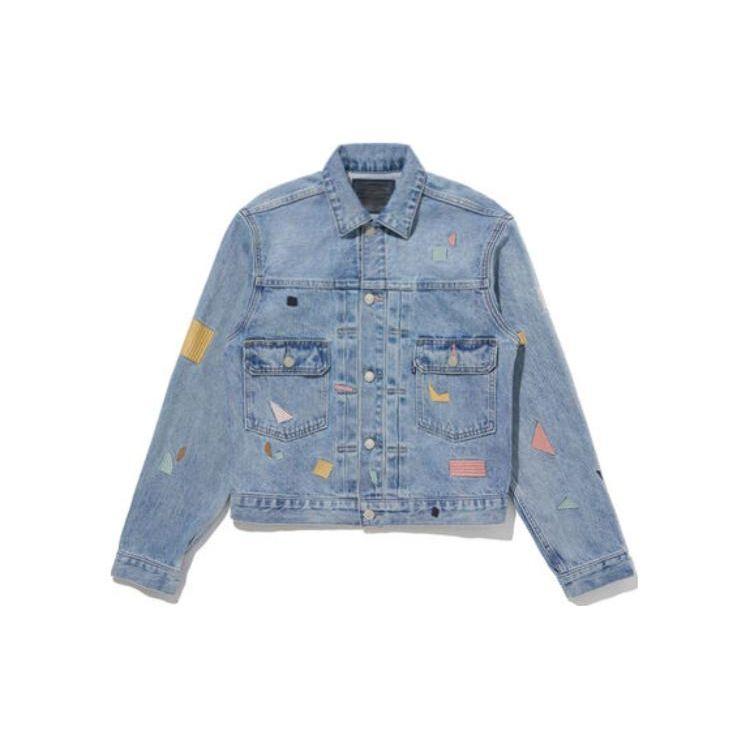 

Levis Куртка джинсовая укороченная с воротником, с принтом, вышивкой, на пуговицах, свободного кроя, с длинным рукавом, женская, куртки, индиго, A5884-0001 XS