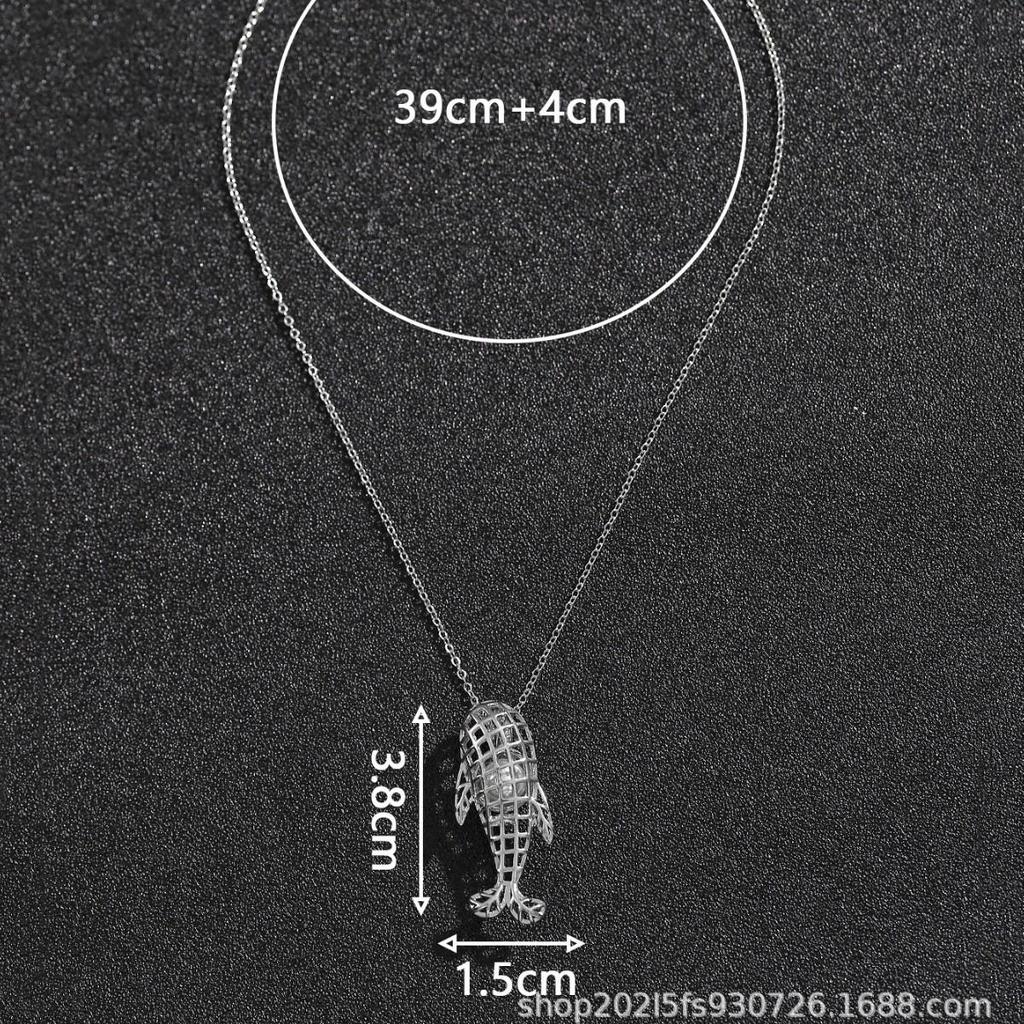Korean Style Copper Pearl Whale Pendant Necklace - Women's Fashion European Design