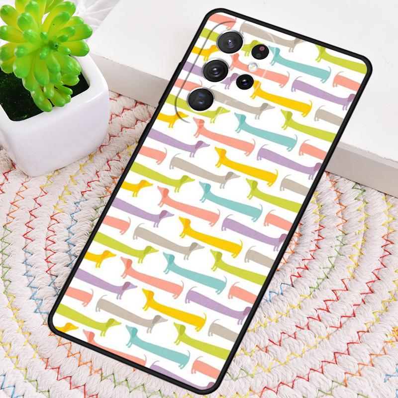 Cartoon Dachshund Sausage Dog Phone Case for Samsung Galaxy note 10 pro S26 Ultra S23 S24 FE S25 S21 S22 PLUS shockproof Cove
