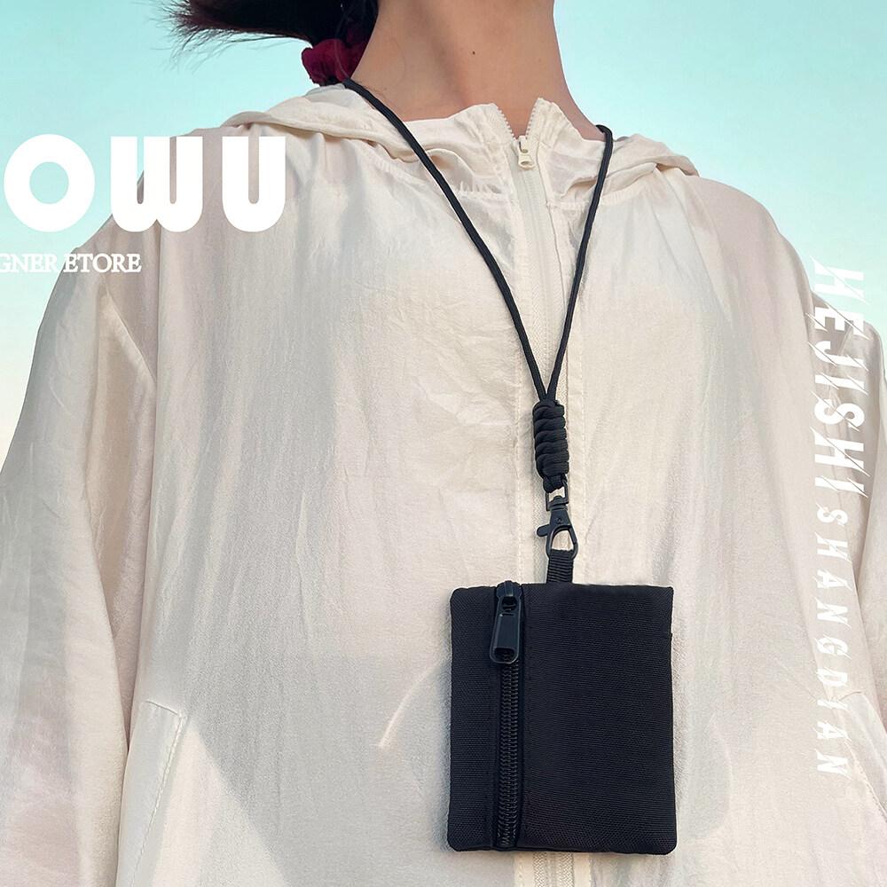 Multi Functional Mini ID Card Holder Mens and Womens Bank Credit Card Key Bus Subway Cards Sports Zipper Pouch with Lanyard