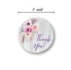 50Pcs Per Wad 1inch Floral Thank You Sticker Thank You Adhesive Label Scrapbooking for Envelope Seal Stationery Sticker