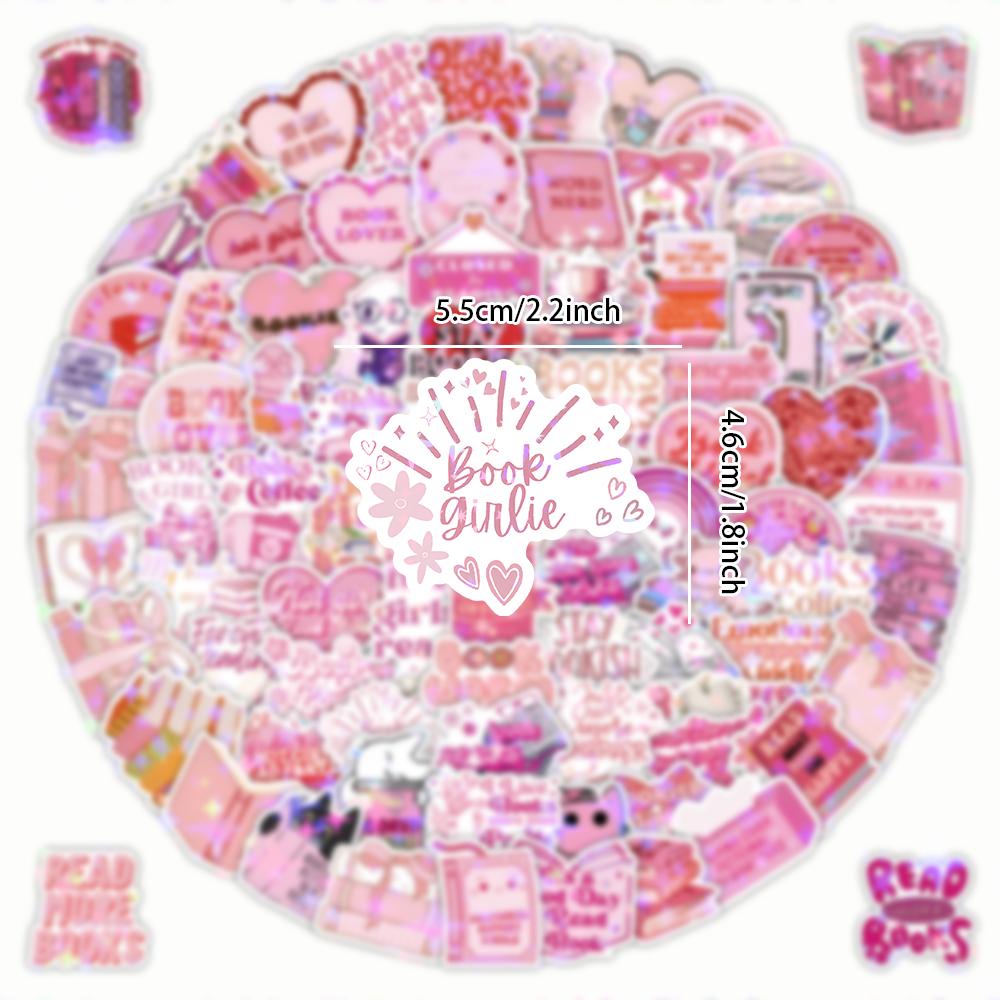 60/120 ШТ. Розовые Книжные Стикеры-Граффити Розовое Украшение для Чтения Блокнот Багаж Канцелярские Стикеры