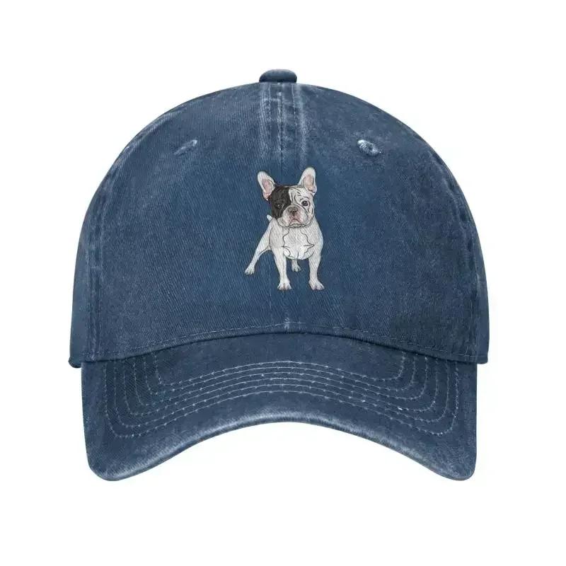Punk Unisex Cotton French Bulldog Baseball Cap Adult Frenchie Dog Adjustable Dad Hat Men Women Sun Protection