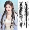 1Pair Ribbon Claw Clip Double Ponytail Twisted Braid Long Braiding Hair Extensions  Party