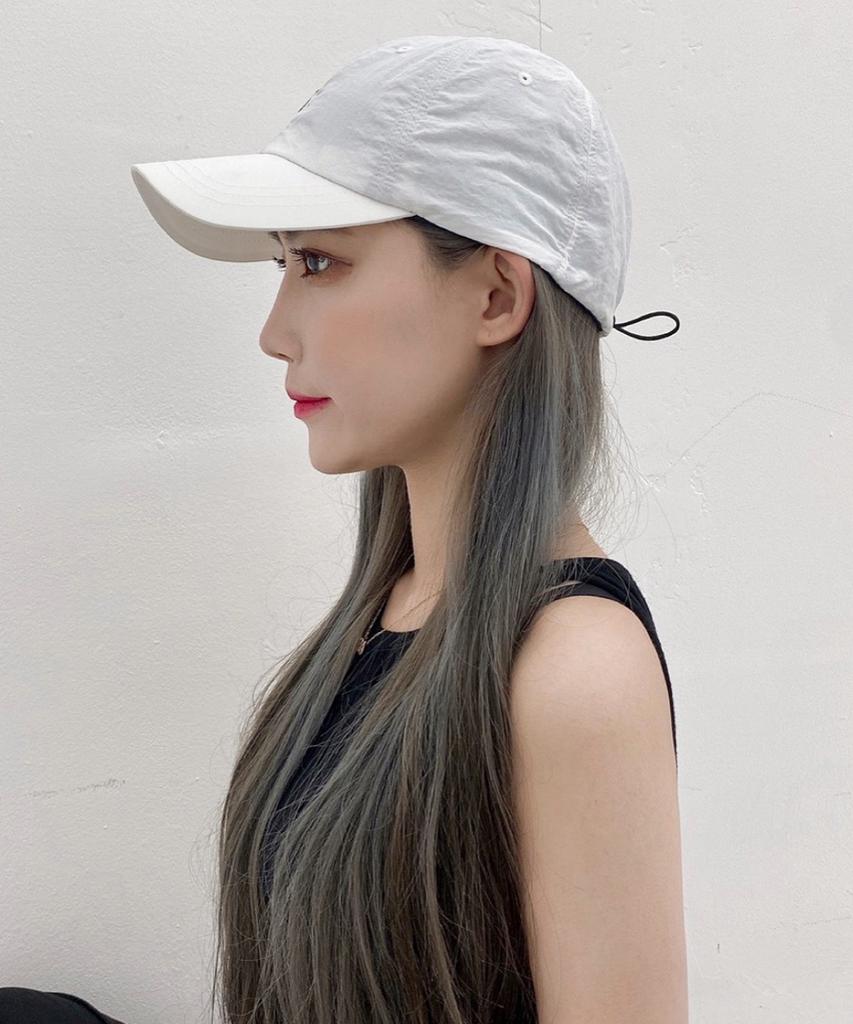 Tueseupis Nylon Logo String Waterproof Ball Cap (White)