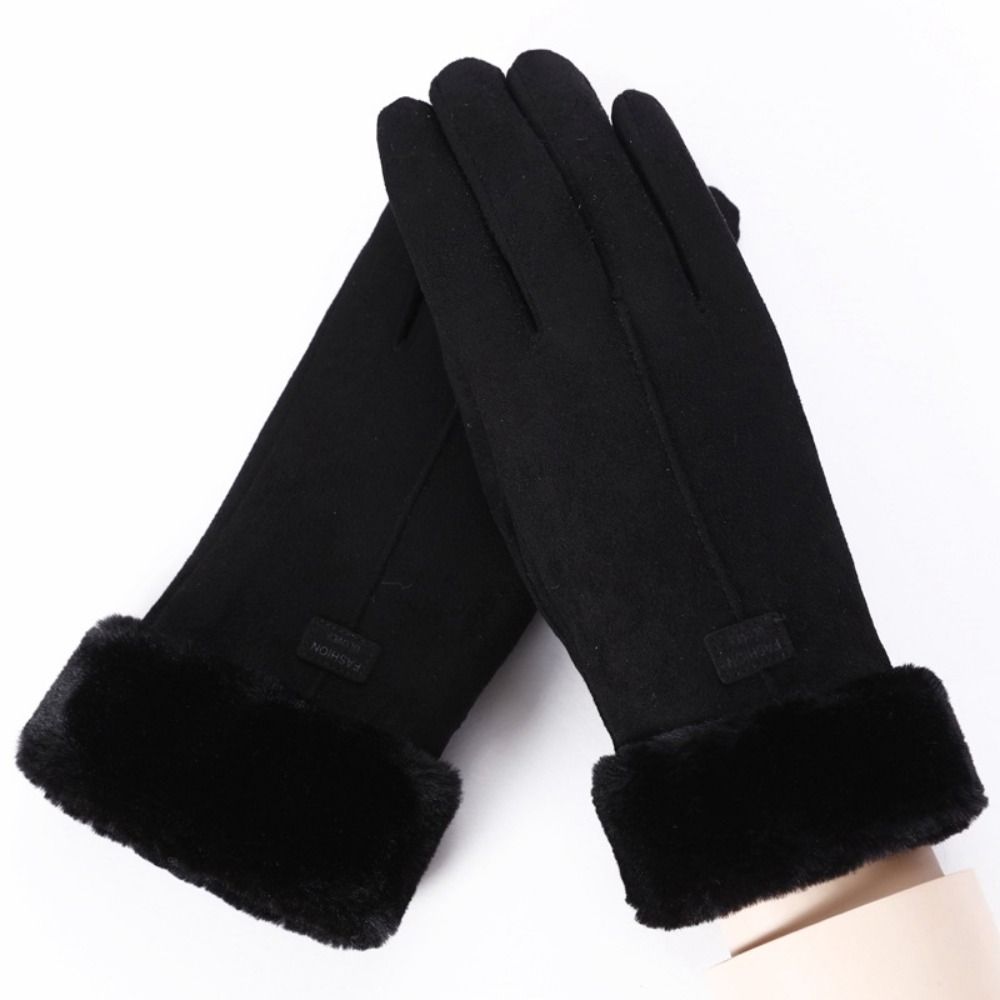 Windproof Suede Gloves  Sports Cycling Mittens Women Winter Gloves  Autumn/Winter