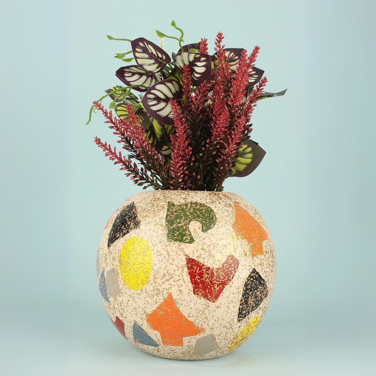 

Cannelle Handmade Ceramic Vase Colorful 17 cm бежевий