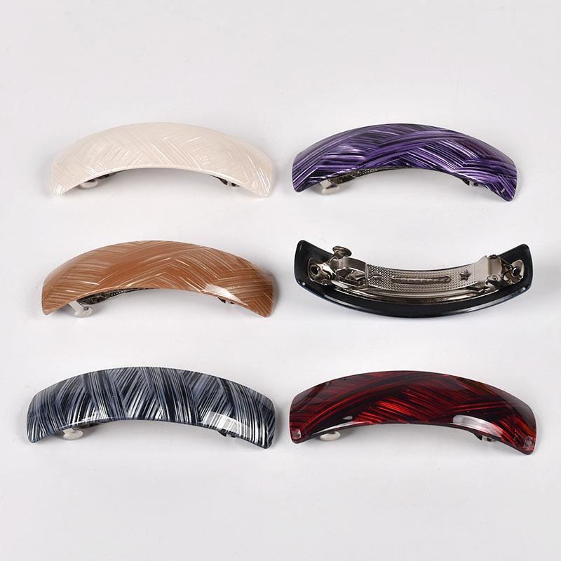 6PCS Temperament Striped Hair Clip, Back of the Head Horizontal Clip, Top Clip, Adult Spring Clip, Hair Accessory