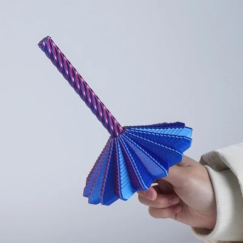 

Складной зонт с длинной ручкой Модель 3D-печати Спиральная декомпрессионная декорация Украшения для дома Настольные украшения светло-серый