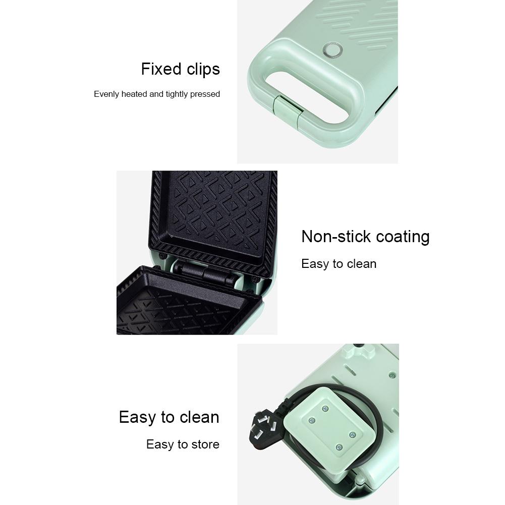 Electric Sandwich Maker Home Toaster with Non-Stick Coating Egg Omelette Pan Portable Light Food Making Machine for Breakfast