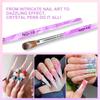 6 Pieces 6 Size Acrylic Handle Violet Nail Art Brush NO.2,4,6,8,10,12 Brush Pen Set DIY Nail Art Painting Brush