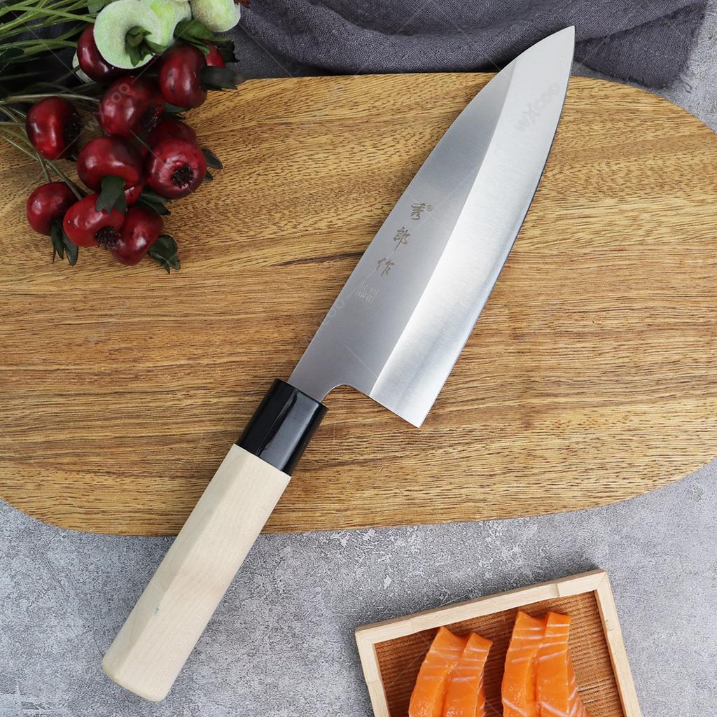 Professional Chef's Knife Salmon Slicing Knife Japanese Sashimi Knife Single-edged Blade Sushi Fish Knives Meat Cleaver with Box