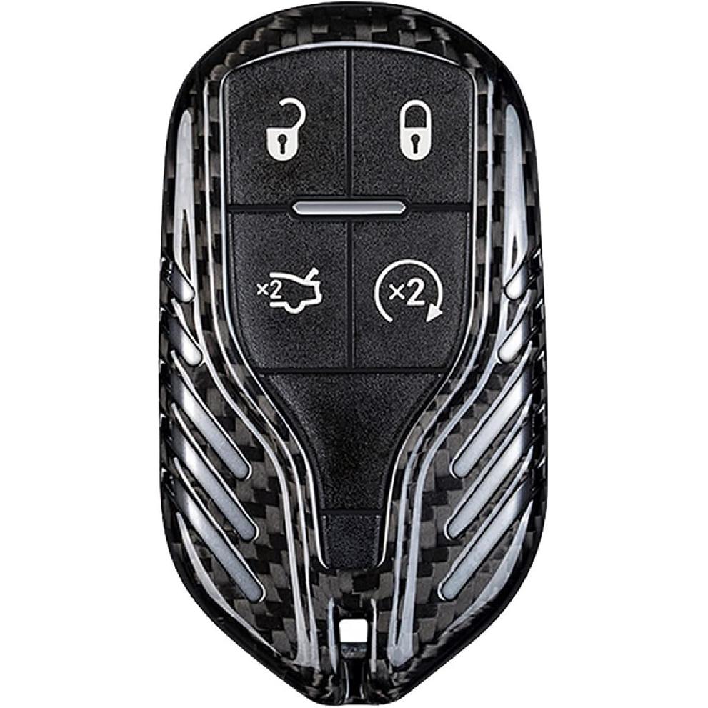 

Genuine Carbon Fiber Key Fob Cover for Maserati Ghibli Levante Quattroporte 2013-2023 Smart Car Remote Key Fob Case for Men Women - Red чёрный