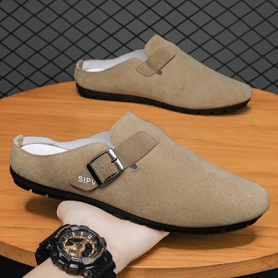 Neue modische vielseitige Hausschuhe runde Zehenpartie Herren rutschfest zum Hineinschlüpfen Sommer-Mode Outdoor-Freizeitsandalen flache Schuhe Herren leicht