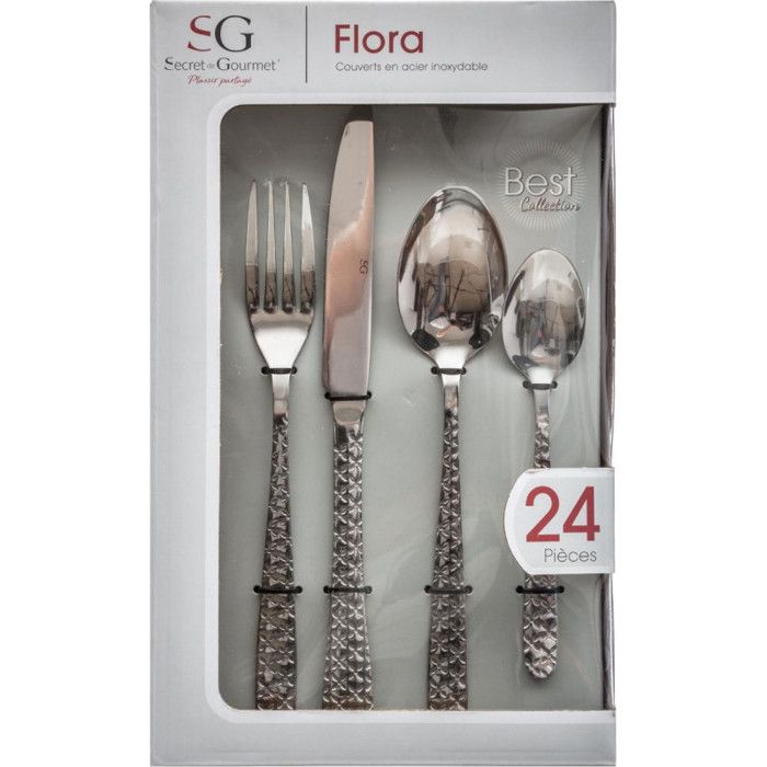 Ménagère 24 pièces "Flora" Secret de gourmet