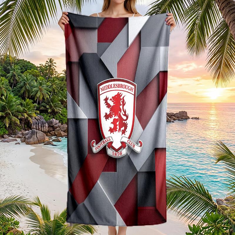 Stampa Middlesbrough FC Asciugamano da Spiaggia Quick Dry Microfibra Assorbente Portatile da Viaggio Asciugamano per Nuoto
