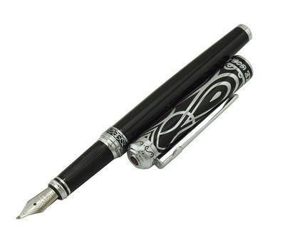 DUKE Sapphire Fountain Pen with Special Nib Medium and Broad Silver for Handwriting and Art Drawing (0.7-1.2 Mm), Nibs, Trim,