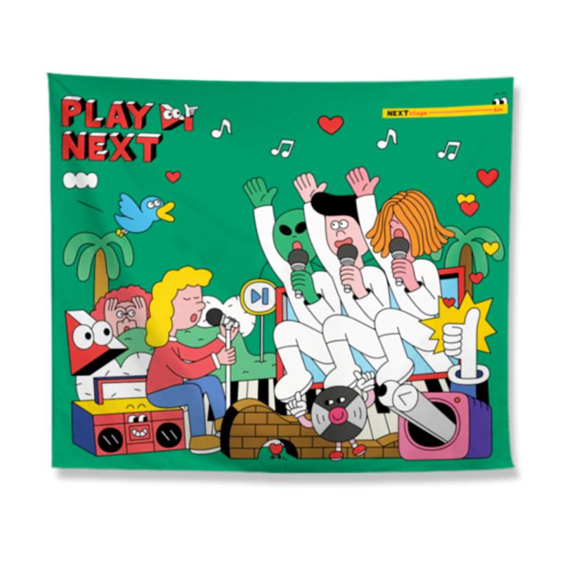 

Korean Ins Style Cartoon Pattern Tapestry for Dorm Renovation Bedroom Bedside Wall Decor 74x94cm(29x37in)