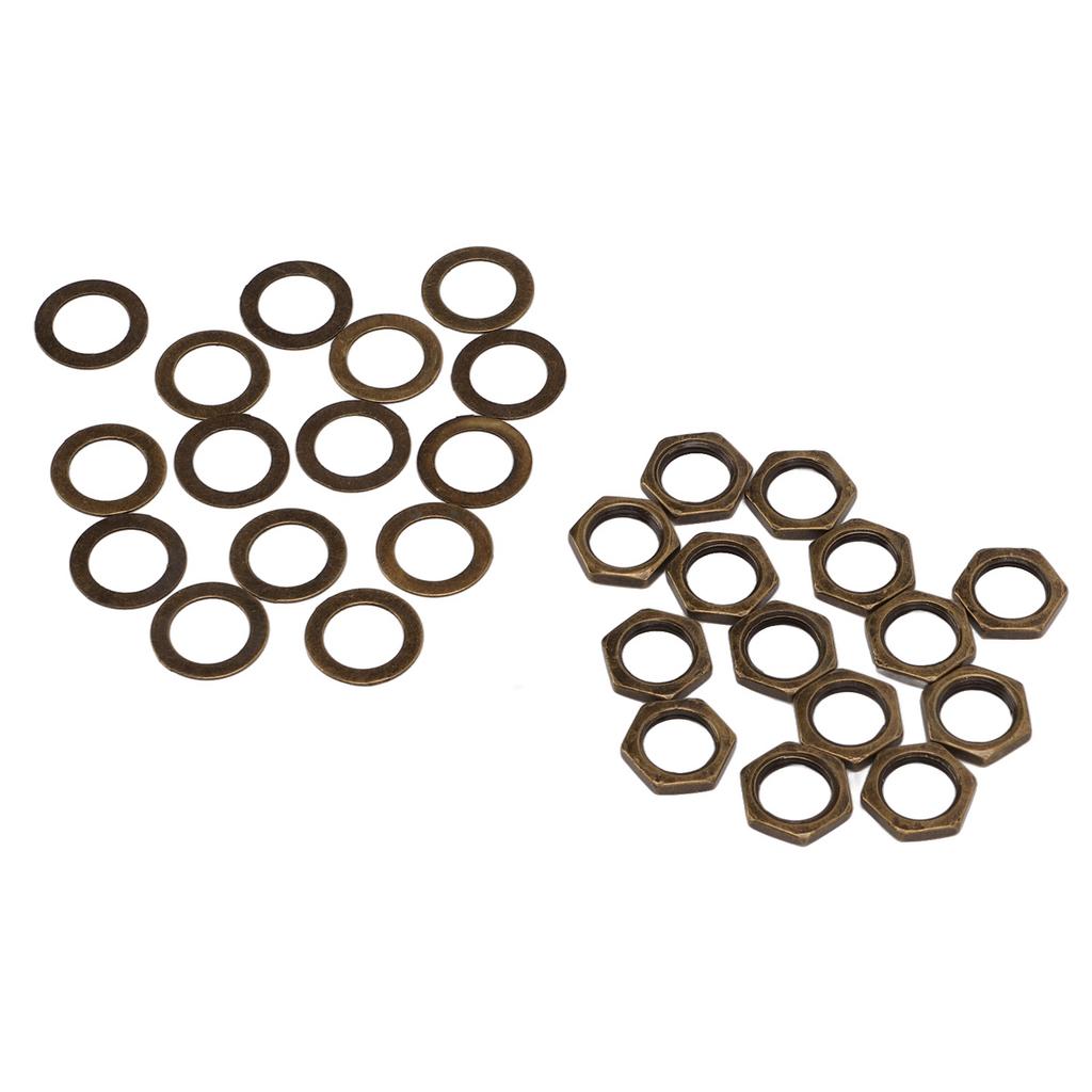 Nut Washer Kit Instrument Socket Connector Fasteners for Electric Guitar Bass M9 Female ThreadBronze