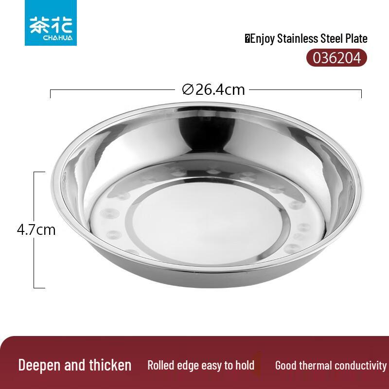 Camellia Stainless Steel Round Plates