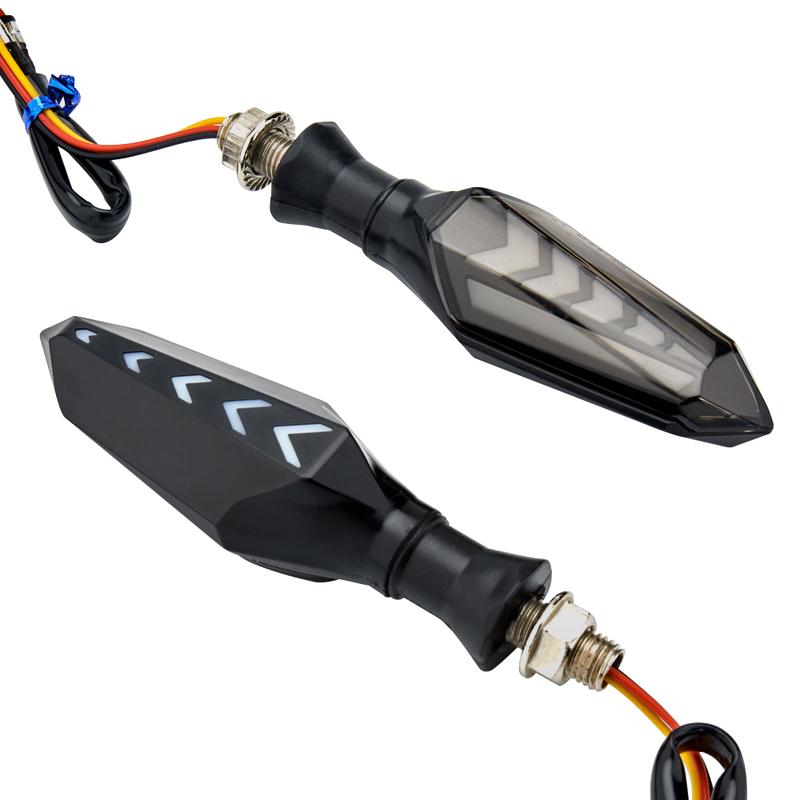 2Pcs Motorcycle LED Turn Signal Light Flowing Turn Signals Flashing Blinker Indicator Lamp DRL Daytime Running Lights for Yamaha