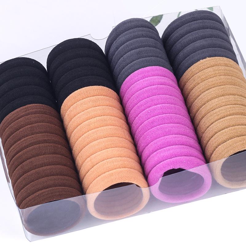 Women's Black Elastic Hair Tie - Korean Style Leather Headband