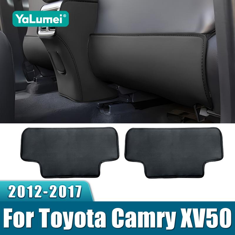 2PCS PU Car Seat Back Anti-Kick Mat Cushion Pads Protection Accessories For Toyota Camry XV50 2012 2013 2014 2015 2016 2017