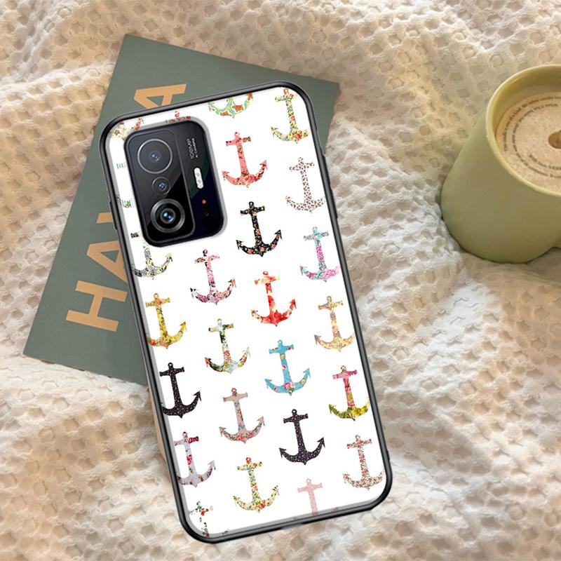 Stripes Anchor Boat Ship Cover For Xiaomi 12T 11T Pro 12 13 Lite Case For POCO X5 X3 Pro X4 F4 GT F3 M5s F5 Pro Coque