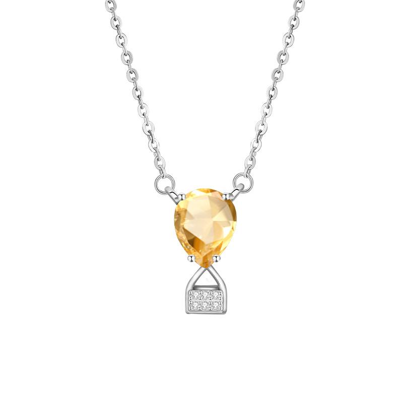 Collier en cristal naturel texture argent S925 tête de fermoir goutte d'eau chaîne de clavicule pour filles bijoux cadeau polyvalent haut de gamme niche non décolorant