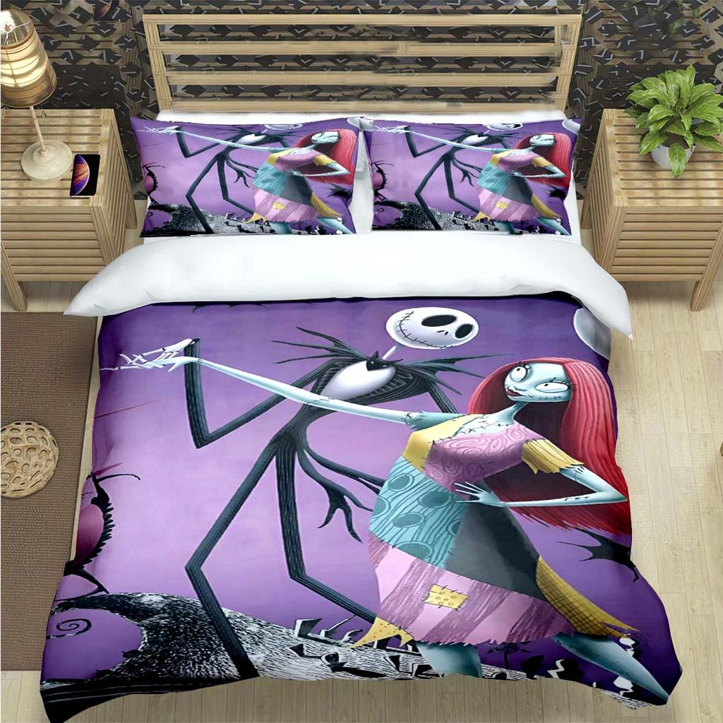 Horror Film The Nightmare Before Christmas Print Bedding Sets Bed Supplies Set Duvet Cover Bed Comforter Set Bedding Set Gift