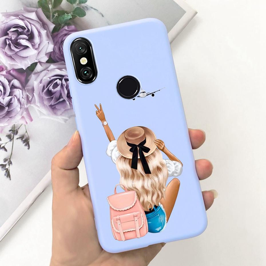 Fashion Phone Case For Xiaomi Mi A2 Lite 5.84" Candy Color Soft Silicone TPU Bumper For Xiaomi Mi A2lite Back Cover