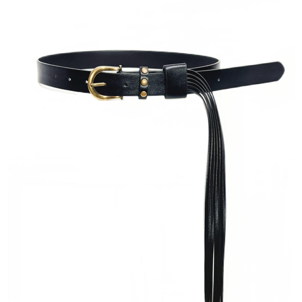 PU Leather Punk Belt Round Buckle Waistband Waist Strap  Waist Decorate Accessories чёрный