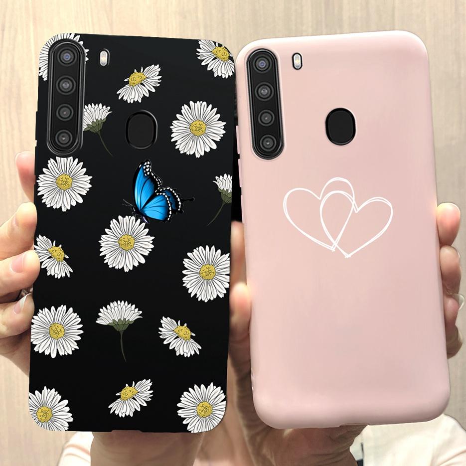 Silicone Phone Case For Samsung Galaxy A21 Case 6.5" Back Cover Coque Soft TPU Fundas Samsung A 21 A21 SM-A215U Protective Shell