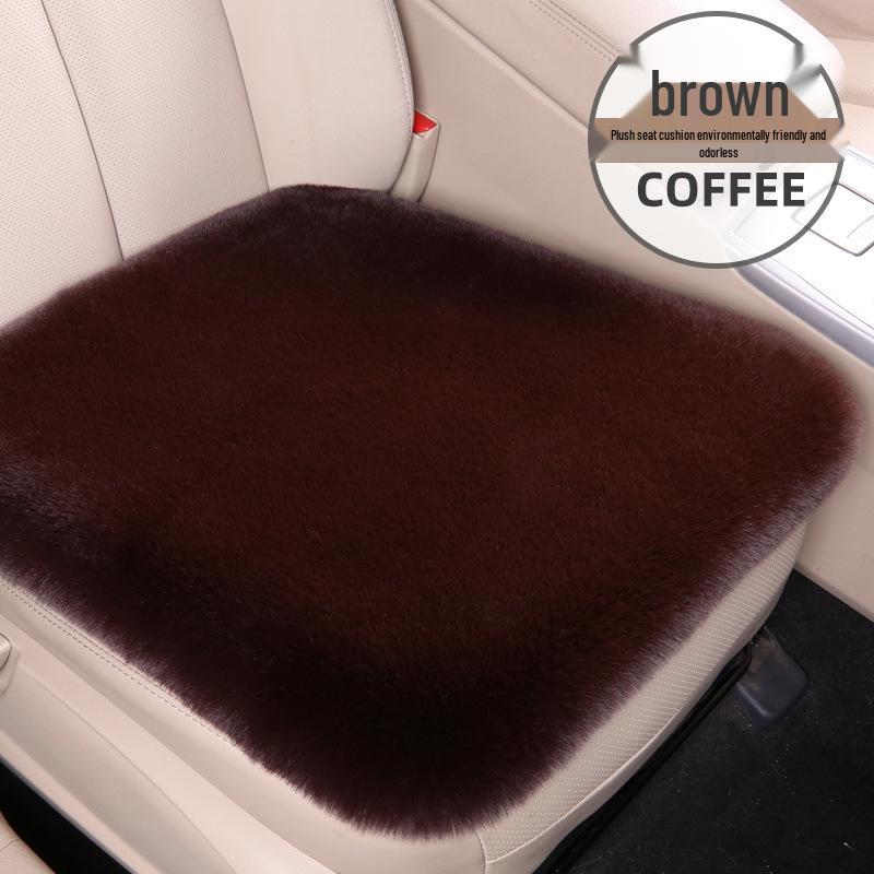 Winter Plush Car Seat Cushion Set: Thick Short Pile, Wool, Rabbit Hair, Non-Slip, 3-Piece