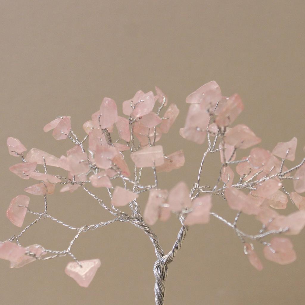 Rose Quartz Crystal Tree Orgonite Base 80 Gemstones