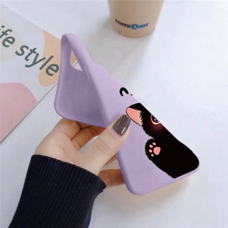 Cute Cat Soft Silicone Case For Samsung A55 M35 S24 Xiaomi Redmi Note 13 Pro 13C 14 Poco C65 iPhone 15 Huawei Honor 200 Realme Camera Shockproof Cover
