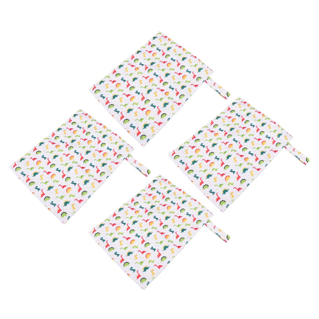 4Pcs Baby Stroller Hanging Bag Cotton Printed Waterproof Storage Portable with Single Zip 30x40cm