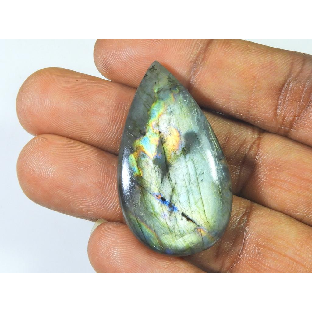 24X44MM Natural Labradorite Pink Purple Flashy Pear Cabochon Loose Gemstone SK-3288