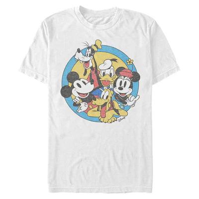The 2026 Summer New Poster Vacation Mickey Patterned Tshirt Is A Loose Casual Tshirt for Adults and Children with An Oneck