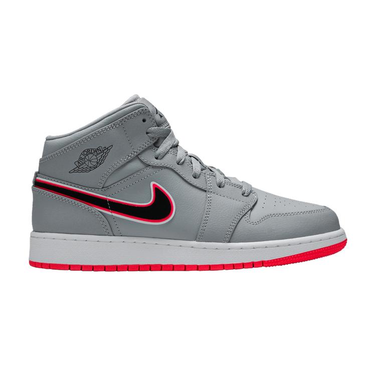 Jordan 1 Mid Wolf Grey Racer Pink Black (GS) 35.5